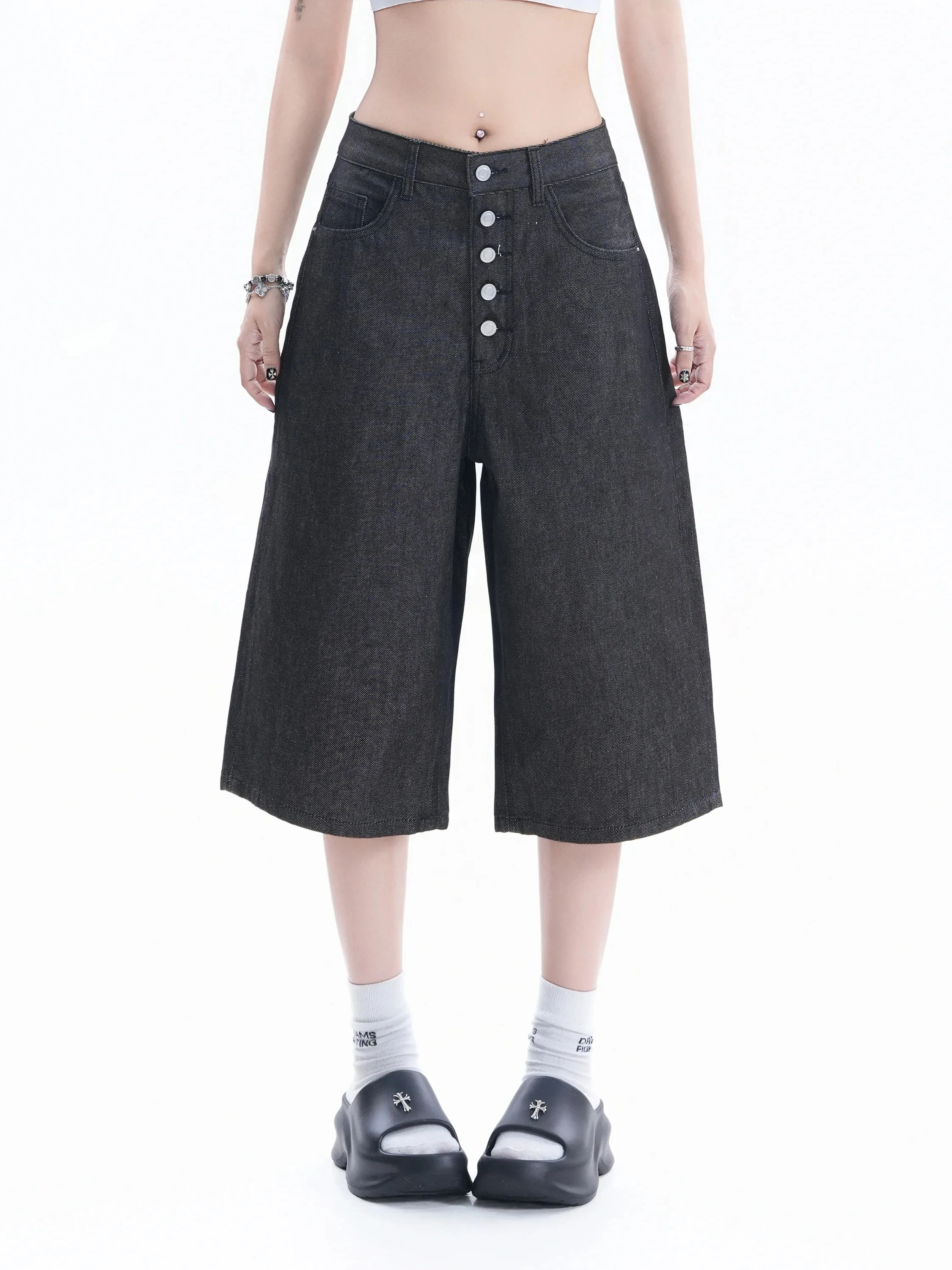 Summer Women's Loose Fit Button up Denim Jeans Mid-Length Pants Versatile Cotton Blend Comfortable Natural Waist Design
Summer Women's Loose Fit Button up Denim Jeans Mid-Length Pants Versatile Cotton Blend Comfortable Natural Waist Design