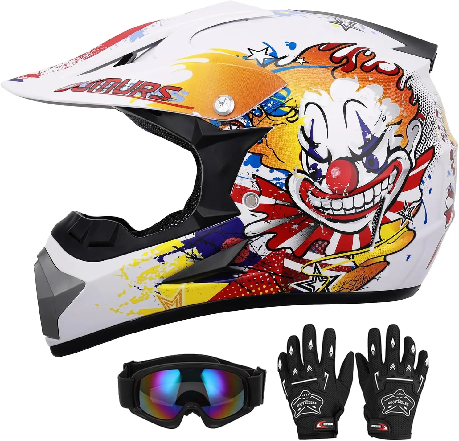 DOT Youth Dirt Bike Helmet with Goggles & Gloves for 5-14 Years Old, Kid ATV Helmets for Youth Boys Girls, Four Wheeler Helmet K 
DOT Youth Dirt Bike Helmet with Goggles & Gloves for 5-14 Years Old, Kid ATV Helmets for Youth Boys Girls, Four Wheeler Helmet K