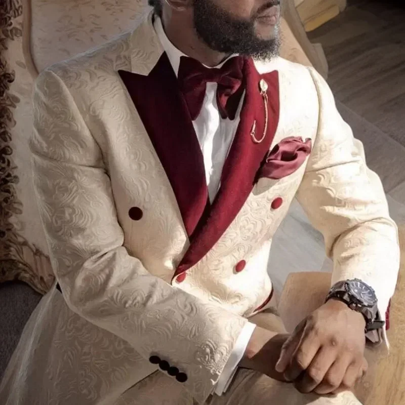 Burgundy Floral Wedding Tuxedos For Men Formal Suit Slim Fit Burgundy Velvet Collars Suits Groom Outfit Prom Blazer Jacket Pants
Burgundy Floral Wedding Tuxedos For Men Formal Suit Slim Fit Burgundy Velvet Collars Suits Groom Outfit Prom Blazer Jacket Pants