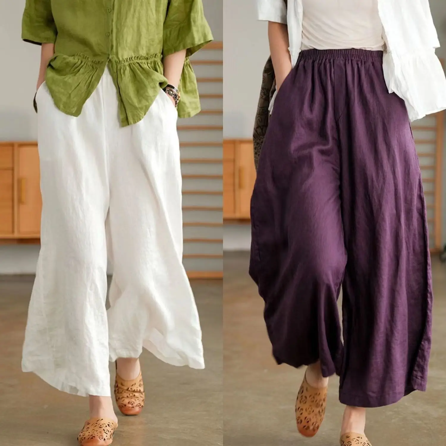 2024 New Arrival Cotton and Linen Culottes Pants with High Waist for Women, Loose and Breathable Wide Leg Pants for Casual Wear
2024 New Arrival Cotton and Linen Culottes Pants with High Waist for Women, Loose and Breathable Wide Leg Pants for Casual Wear