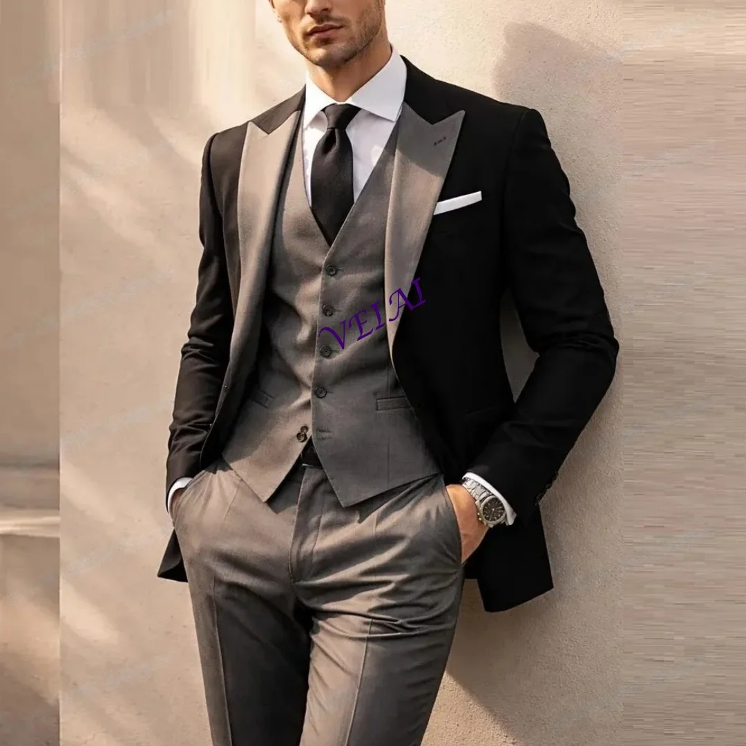 CustomizedGrey And Black New Men Suit Formal Groom Groomsman Wedding Party Prom Business Male Tuxedos 3 Piece Set Blazer Vest Pa
CustomizedGrey And Black New Men Suit Formal Groom Groomsman Wedding Party Prom Business Male Tuxedos 3 Piece Set Blazer Vest Pa