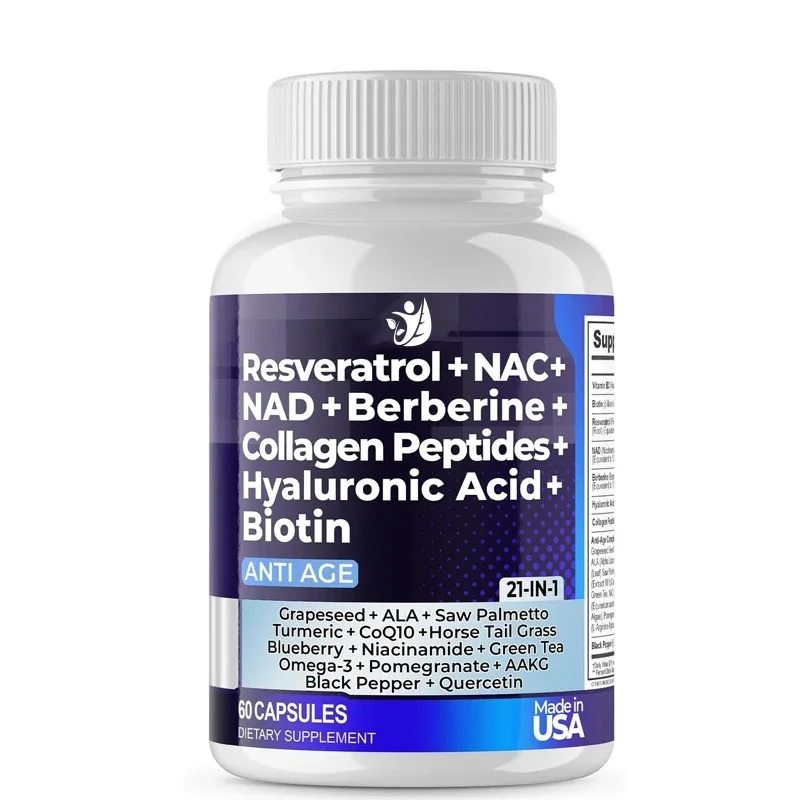 Resveratrol Nad+aspartate Гиалуроновая кислота Виноград и черника+як Коллагеновый пептид Добавки для волос, ногтей, кожи и суставов
Resveratrol Nad+aspartate Гиалуроновая кислота Виноград и черника+як Коллагеновый пептид Добавки для волос, ногтей, кожи и суставов