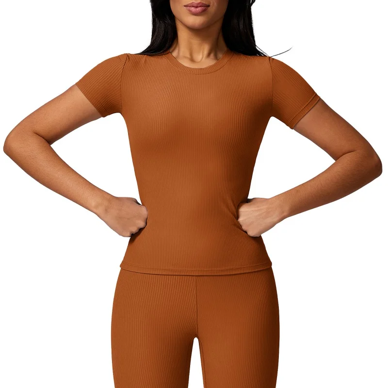 Tight and Quick-Drying Yoga JacketTT-shirt Workout Clothes Blouse Thread Pilates Running Sports Short Sleeve8616
Tight and Quick-Drying Yoga JacketTT-shirt Workout Clothes Blouse Thread Pilates Running Sports Short Sleeve8616