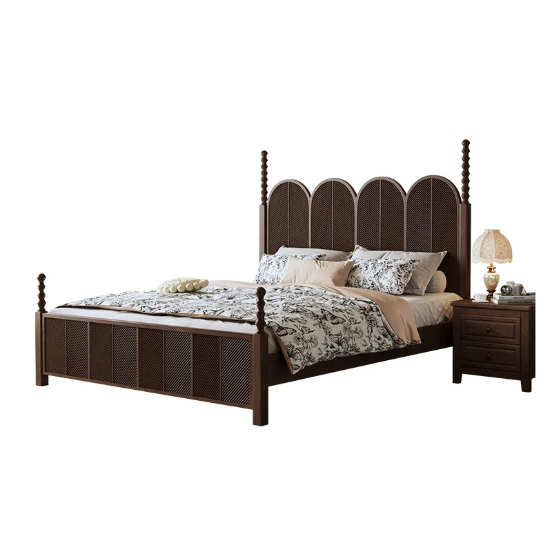 French cream style solid wood bed, high-end carved bed, master bedroom 1.8m double bed, elegant and simple retro wedding bed
French cream style solid wood bed, high-end carved bed, master bedroom 1.8m double bed, elegant and simple retro wedding bed