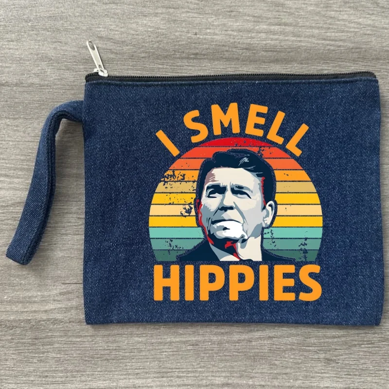 I Smell Hippies Рональд Рейган Холст Джинсовая косметичка Карманная сумка для мытья помады для свадьбы Сумки для помады Органайзер для хранения
I Smell Hippies Рональд Рейган Холст Джинсовая косметичка Карманная сумка для мытья помады для свадьбы Сумки для помады Органайзер для хранения
