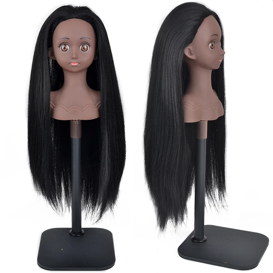 Afro Mannequin Head Wig with Long Synthetic Hair Manikin Head Styling Hairdresser Training Head Doll Head for Braiding Practice
Afro Mannequin Head Wig with Long Synthetic Hair Manikin Head Styling Hairdresser Training Head Doll Head for Braiding Practice