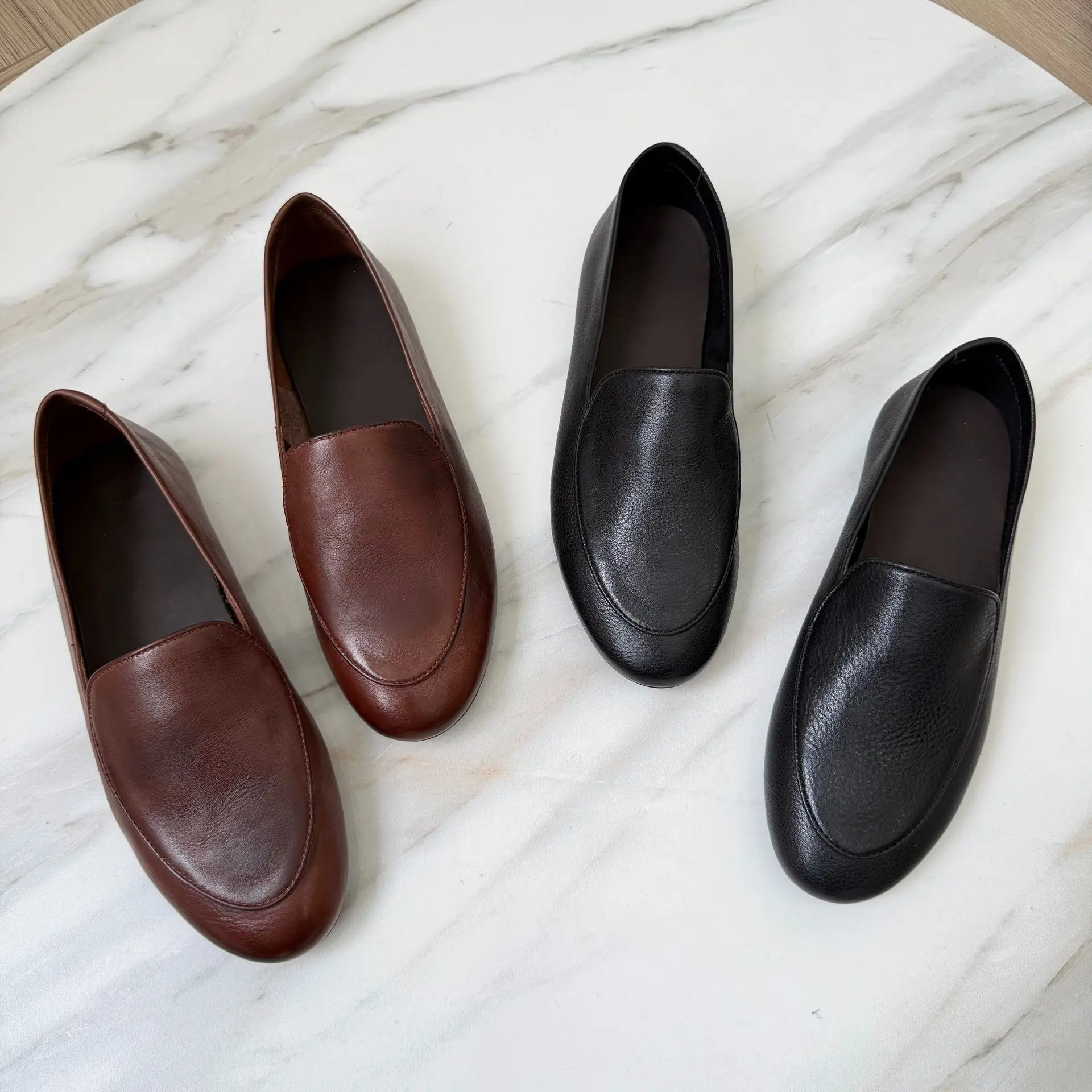 Dave&di Minimalist Handmade Women's Shoes Lazy Casual Shoes Retro Distressed Loafers Slip On Shoes Women's Genuine Leather Shoes
Dave&di Minimalist Handmade Women's Shoes Lazy Casual Shoes Retro Distressed Loafers Slip On Shoes Women's Genuine Leather Shoes