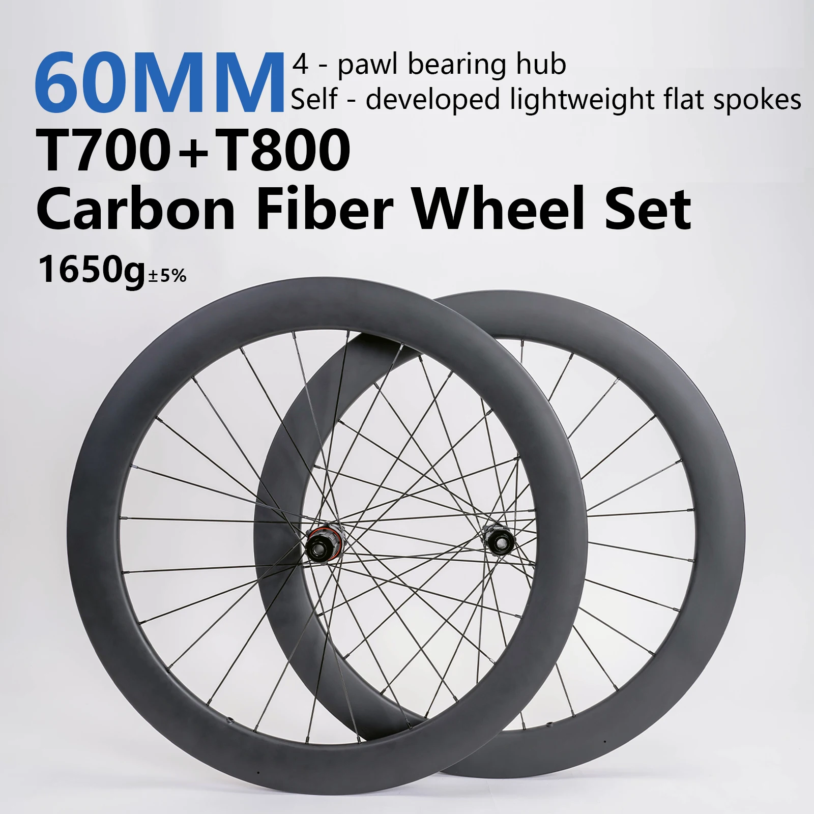 Велосипедная колесная пара 700C Road T800 Carbon 60 мм, бескамерный готовый центральный стопорный диск, сквозной ось, без крючков для гоночного класса дорожного/путешественного класса
Велосипедная колесная пара 700C Road T800 Carbon 60 мм, бескамерный готовый центральный стопорный диск, сквозной ось, без крючков для гоночного класса дорожного/путешественного класса