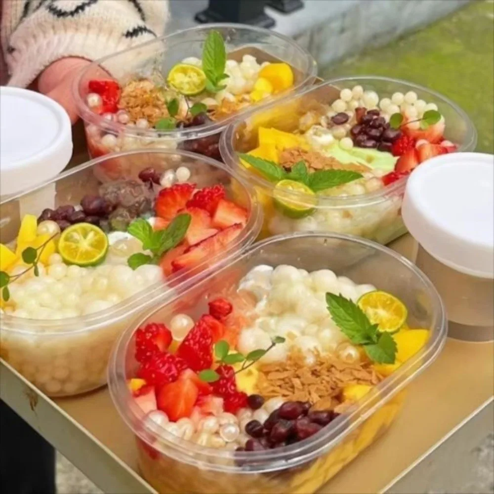 50pcs Clear Dessert Container with Lid Oval 500/280ML Cake Packing Box Individually Packaged Cake Container
50pcs Clear Dessert Container with Lid Oval 500/280ML Cake Packing Box Individually Packaged Cake Container