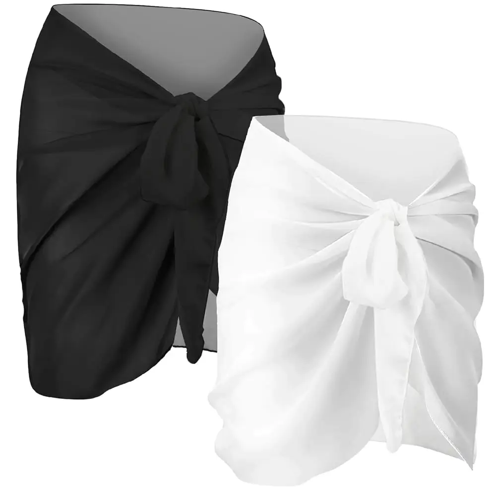 2pcs Beach Cover Up for Women, Chiffon Sarong Swimsuit Coverup for Pool, Summer Resort Wear Black White
2pcs Beach Cover Up for Women, Chiffon Sarong Swimsuit Coverup for Pool, Summer Resort Wear Black White