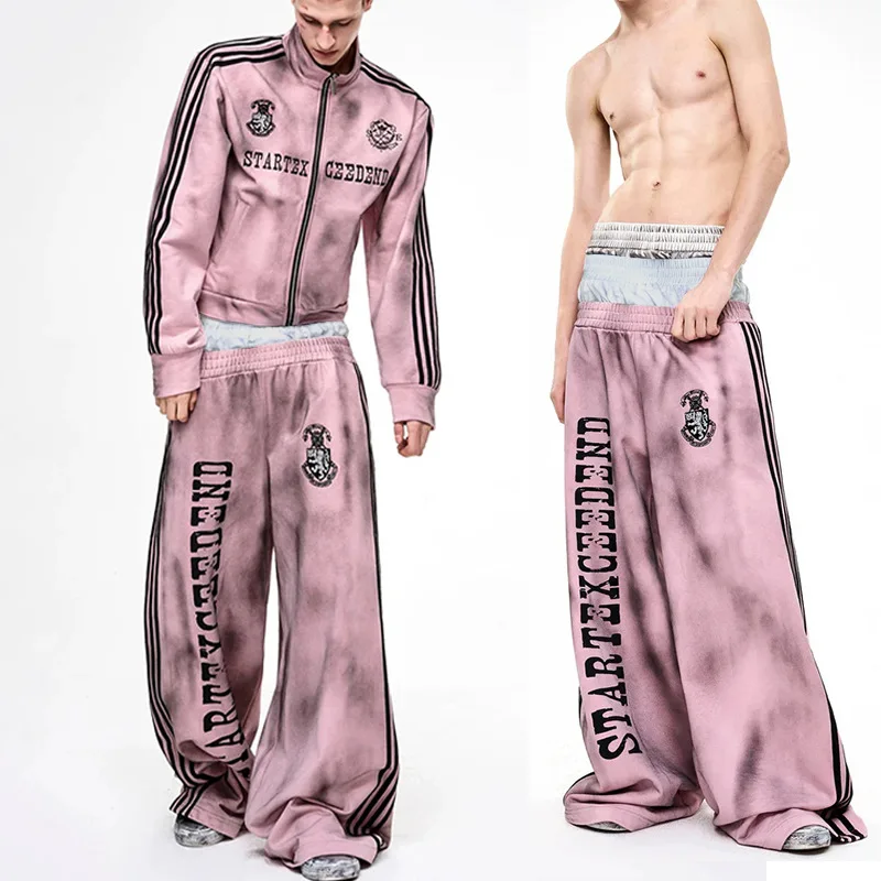 Street vintage high street trendy brand loose wide leg hoodie double waist badge letter hip-hop style unisex
Street vintage high street trendy brand loose wide leg hoodie double waist badge letter hip-hop style unisex