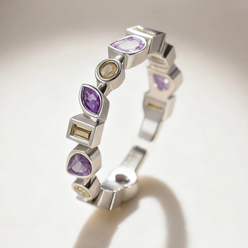 925 Sterling Silver Rings for Women Couple Minimalist Purple Zircon Ring Fine CZ Jewelry Birthday Gift Prevent Allergy
925 Sterling Silver Rings for Women Couple Minimalist Purple Zircon Ring Fine CZ Jewelry Birthday Gift Prevent Allergy