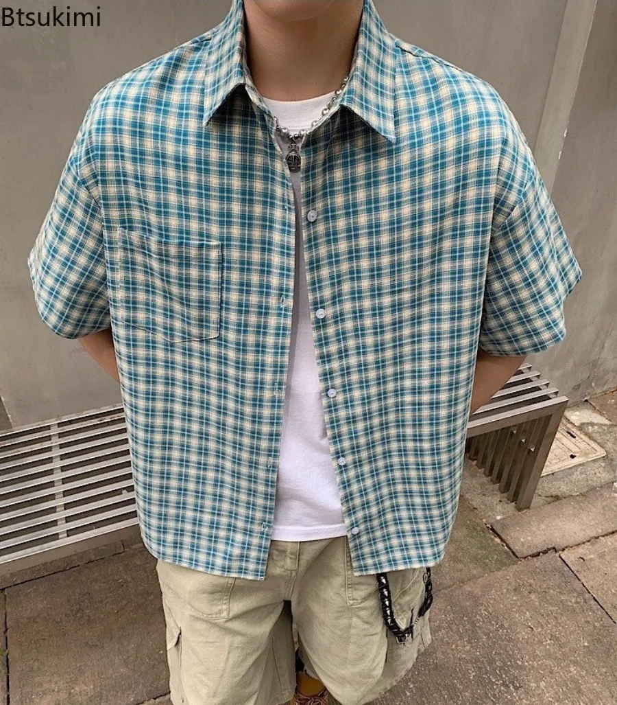 Men's Summer Plaid Design Short Sleeve Shirts Loose Sun Protection Shirt Couple's Trendy Outerwear Casual Fashion Shirts Male
Men's Summer Plaid Design Short Sleeve Shirts Loose Sun Protection Shirt Couple's Trendy Outerwear Casual Fashion Shirts Male