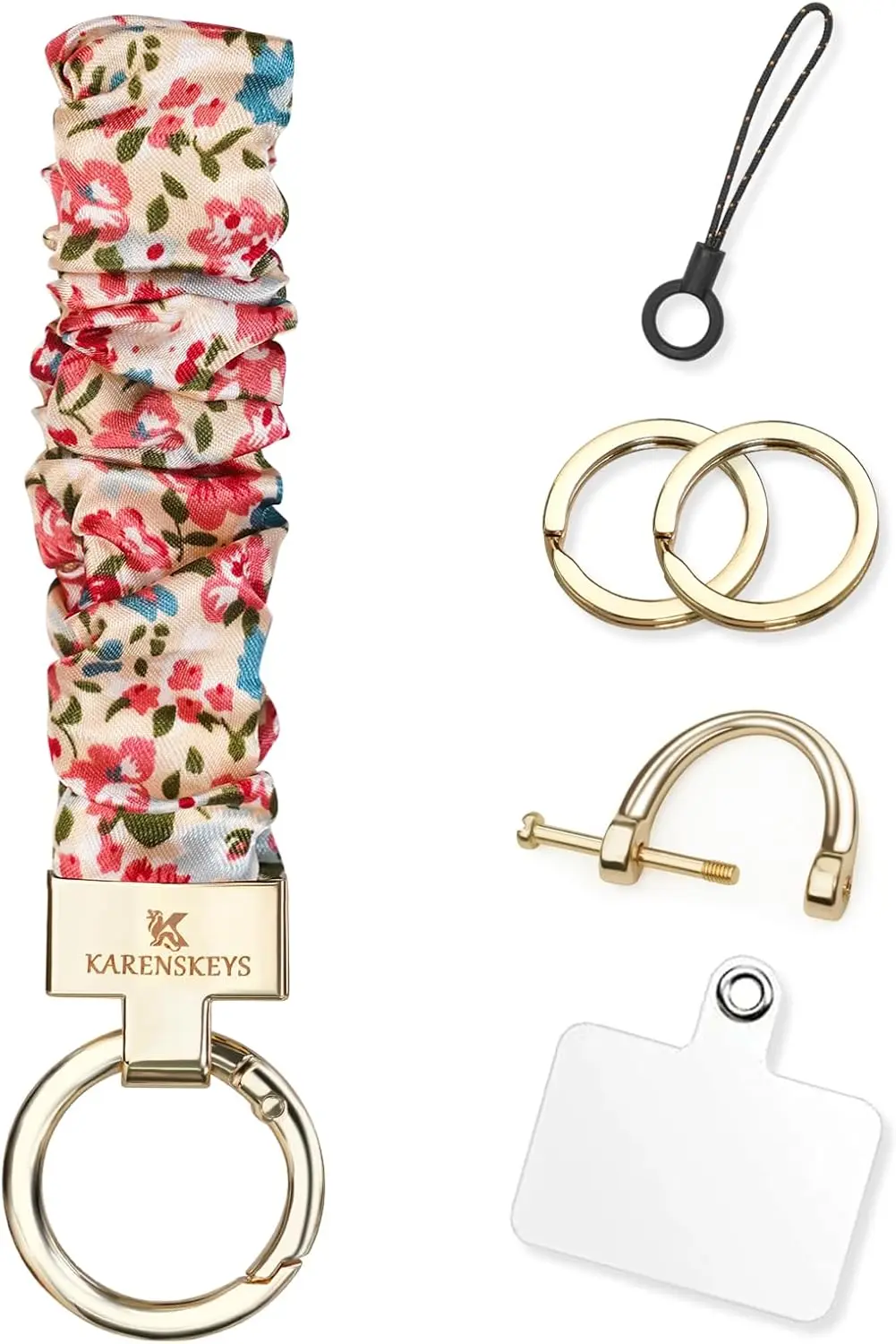 Stretchy Keychain Wristlet for Car Keys, Phone Charm with D Ring, Cute Scrunchie Holder
Stretchy Keychain Wristlet for Car Keys, Phone Charm with D Ring, Cute Scrunchie Holder