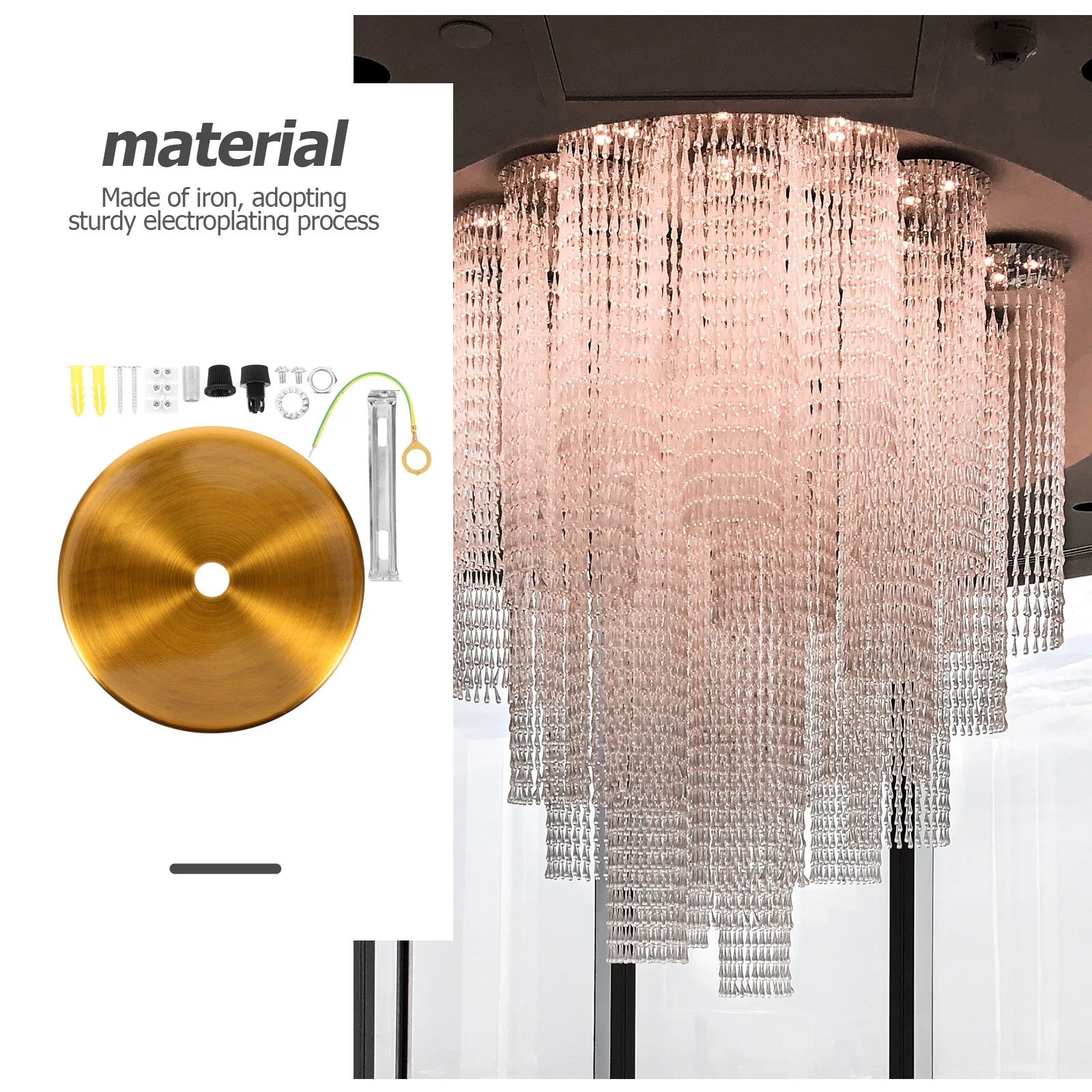 1 set Ceiling Cover Plate Round Metal Electroplated Pendant Light Kit Chandelier Canopy Mounting Bracket Fixture Tray
1 set Ceiling Cover Plate Round Metal Electroplated Pendant Light Kit Chandelier Canopy Mounting Bracket Fixture Tray