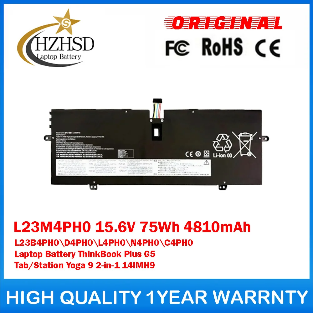 L23M4PH0 15.6V 75Wh 4810mAh L23B4PH0\D4PH0\L4PH0\N4PH0 Genuine Original Laptop Battery For Lenovo ThinkBook Plus G5 Tab/Station
L23M4PH0 15.6V 75Wh 4810mAh L23B4PH0\D4PH0\L4PH0\N4PH0 Genuine Original Laptop Battery For Lenovo ThinkBook Plus G5 Tab/Station