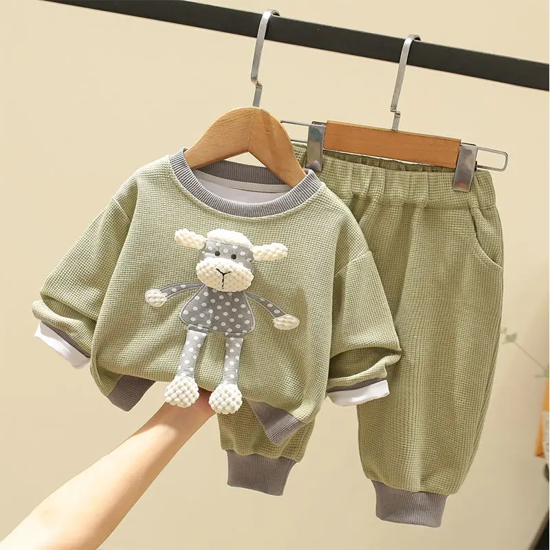 Children's Cute Casual Cartoon Lamb Suit Kids Baby Girl Boys Korean Style Suit Long Sleeve ChildrenTwo-piece
Children's Cute Casual Cartoon Lamb Suit Kids Baby Girl Boys Korean Style Suit Long Sleeve ChildrenTwo-piece