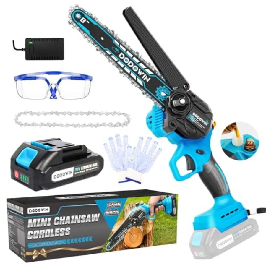 Mini Chainsaw 8 inch Cordless Mini Chainsaw with 2.0Ah Battery and Charger Powered Chain saw for Branches Wood Cutting
Mini Chainsaw 8 inch Cordless Mini Chainsaw with 2.0Ah Battery and Charger Powered Chain saw for Branches Wood Cutting