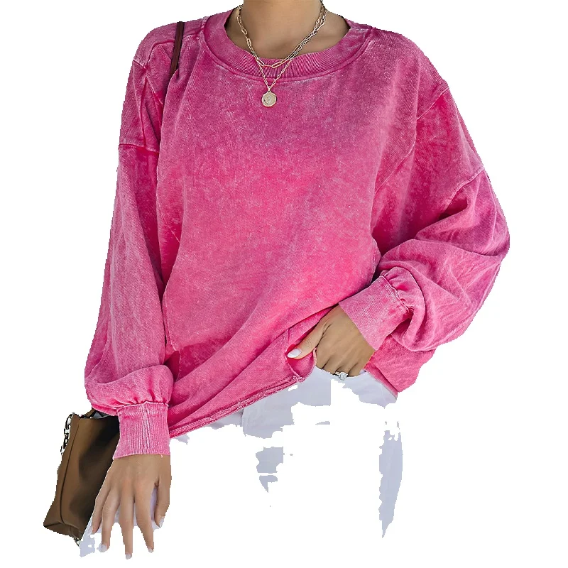 Solid Round Neck Hoodie For Women Loose And Versatile Long Sleeved T-Shirt 25312263
Solid Round Neck Hoodie For Women Loose And Versatile Long Sleeved T-Shirt 25312263