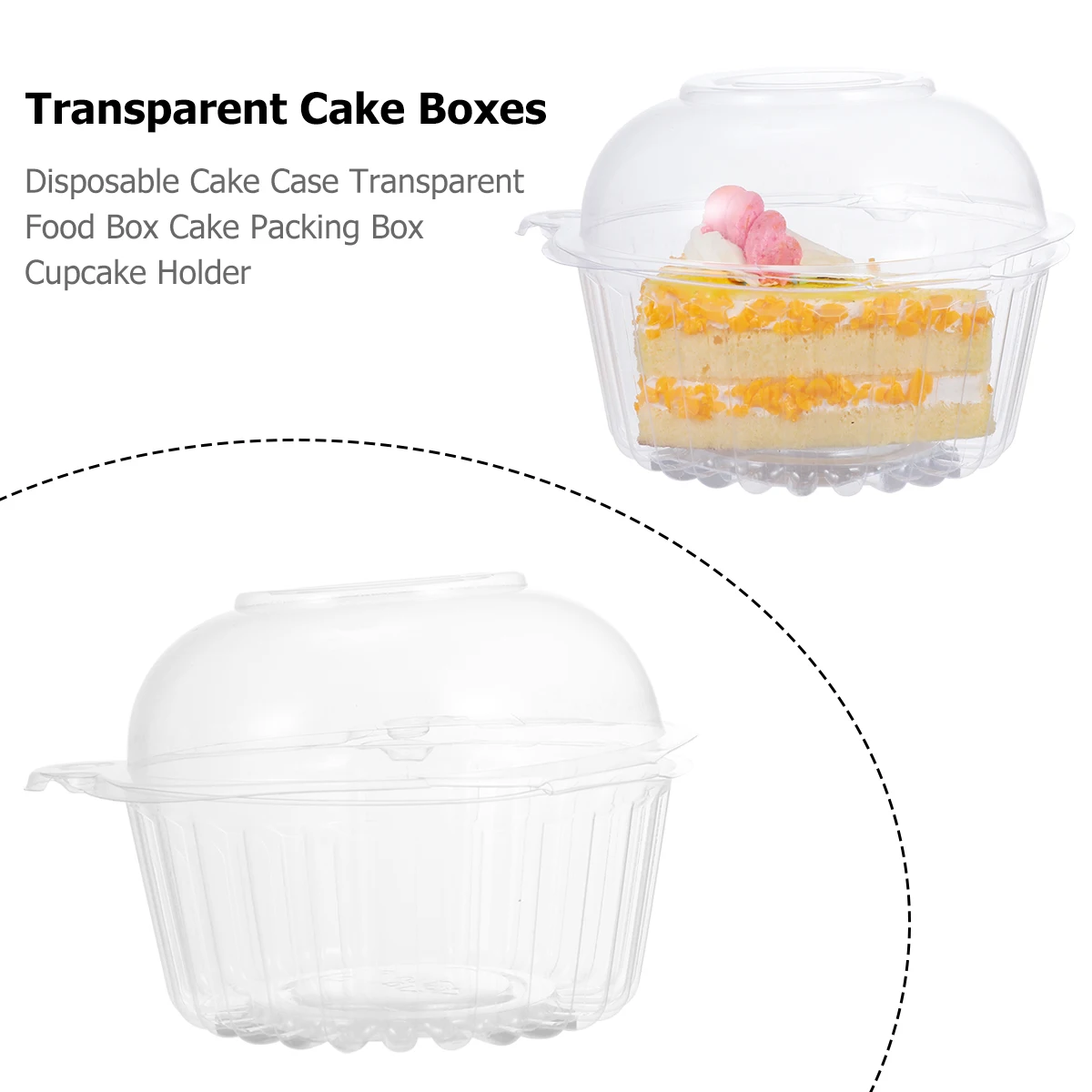 100 Pcs Box Transparent Dessert Container Food Storage Crisper Cake Packaging Case Plastic Bakery Case For Parties 
100 Pcs Box Transparent Dessert Container Food Storage Crisper Cake Packaging Case Plastic Bakery Case For Parties