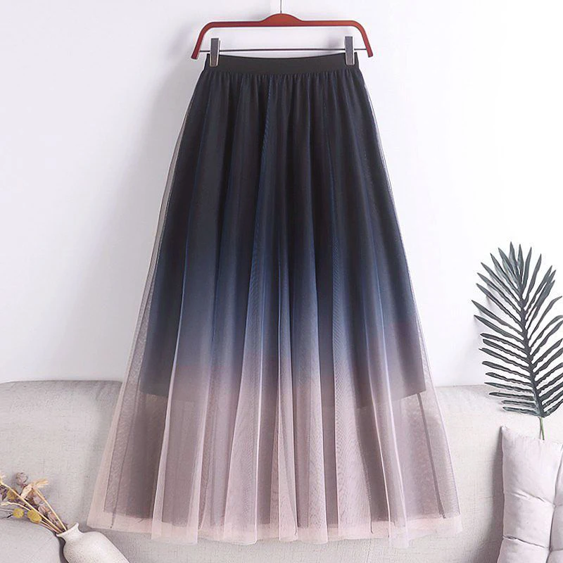 MEXZT Elegant Tulle Midi Skirt Women Fashion Gradient Mesh Pleated Skirts Summer Korean High Waist Casual All Match A Line Skirt
MEXZT Elegant Tulle Midi Skirt Women Fashion Gradient Mesh Pleated Skirts Summer Korean High Waist Casual All Match A Line Skirt