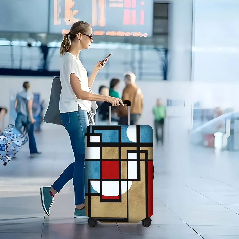 1PC Abstract geometric luggage cover for luggage sizes 18 – 32 inches; dust and elastic travel accessory in bold black lines,
1PC Abstract geometric luggage cover for luggage sizes 18 – 32 inches; dust and elastic travel accessory in bold black lines,