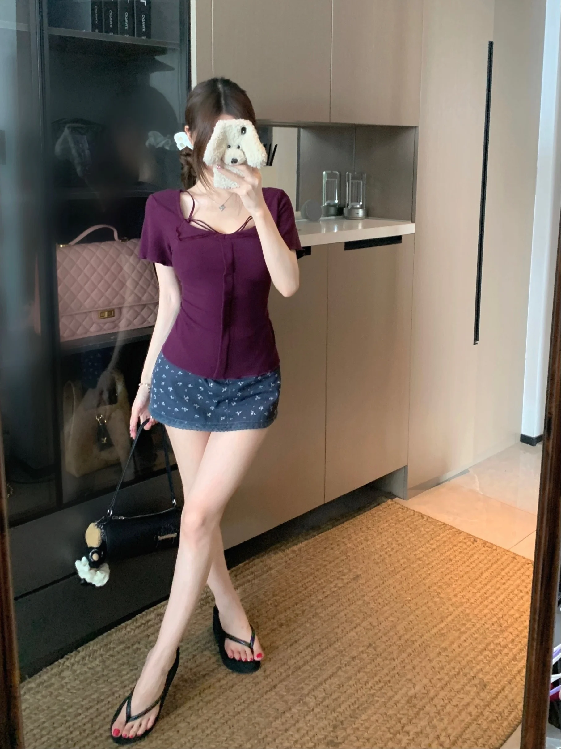 plus Size Women's Sweet And Spicy Style Purple T-Shirt Summer Slimming Short Sleeve Fashionable Design Versatile Casual Top
plus Size Women's Sweet And Spicy Style Purple T-Shirt Summer Slimming Short Sleeve Fashionable Design Versatile Casual Top