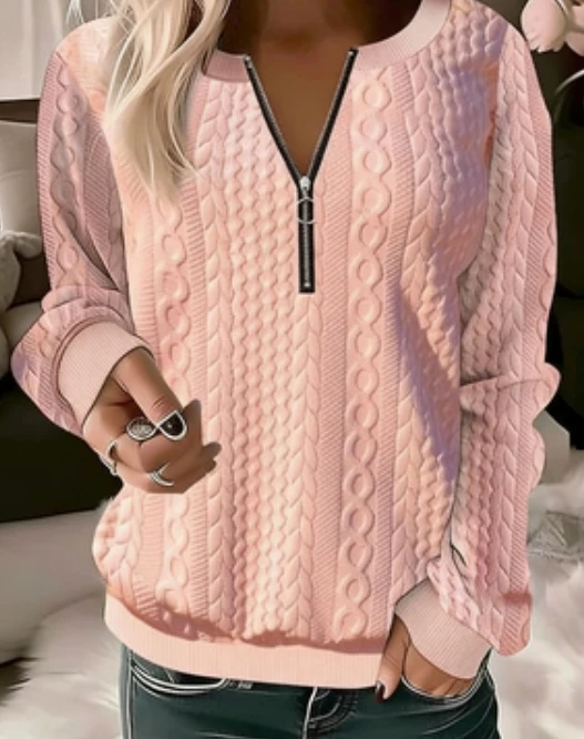 Women's Textured Knit Sweater Half-Zip Design Cable Pattern Warm Option for Everyday Wear
Women's Textured Knit Sweater Half-Zip Design Cable Pattern Warm Option for Everyday Wear