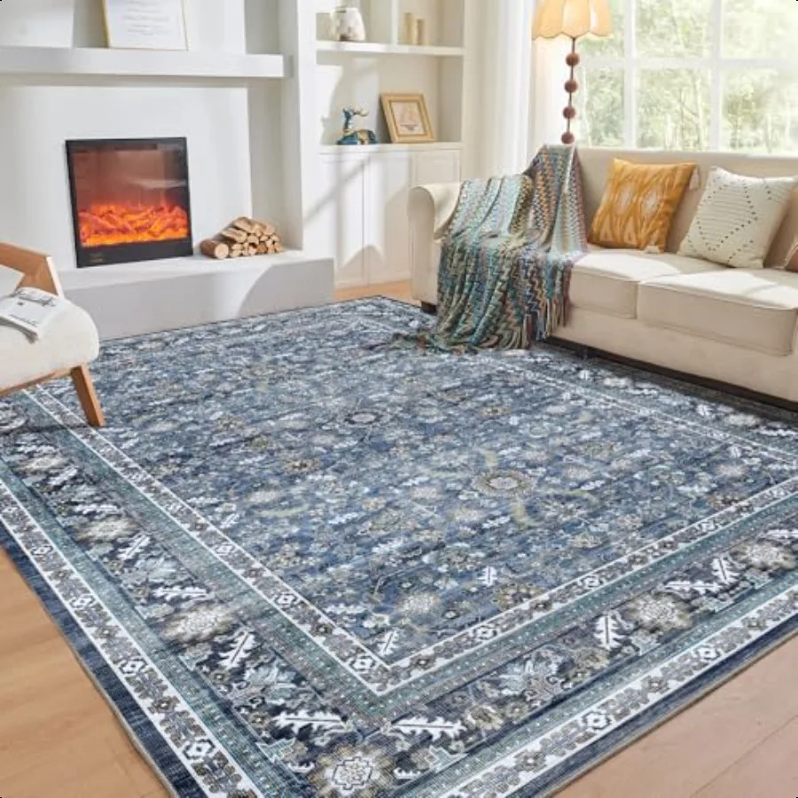 Blue Area Rugs 5x7 5 x 7 Retro Washable Rug Non Slip LowPile Faux Wool Carpet Soft Distred Navy Floor Mat for Living Room Bedr
Blue Area Rugs 5x7 5 x 7 Retro Washable Rug Non Slip LowPile Faux Wool Carpet Soft Distred Navy Floor Mat for Living Room Bedr