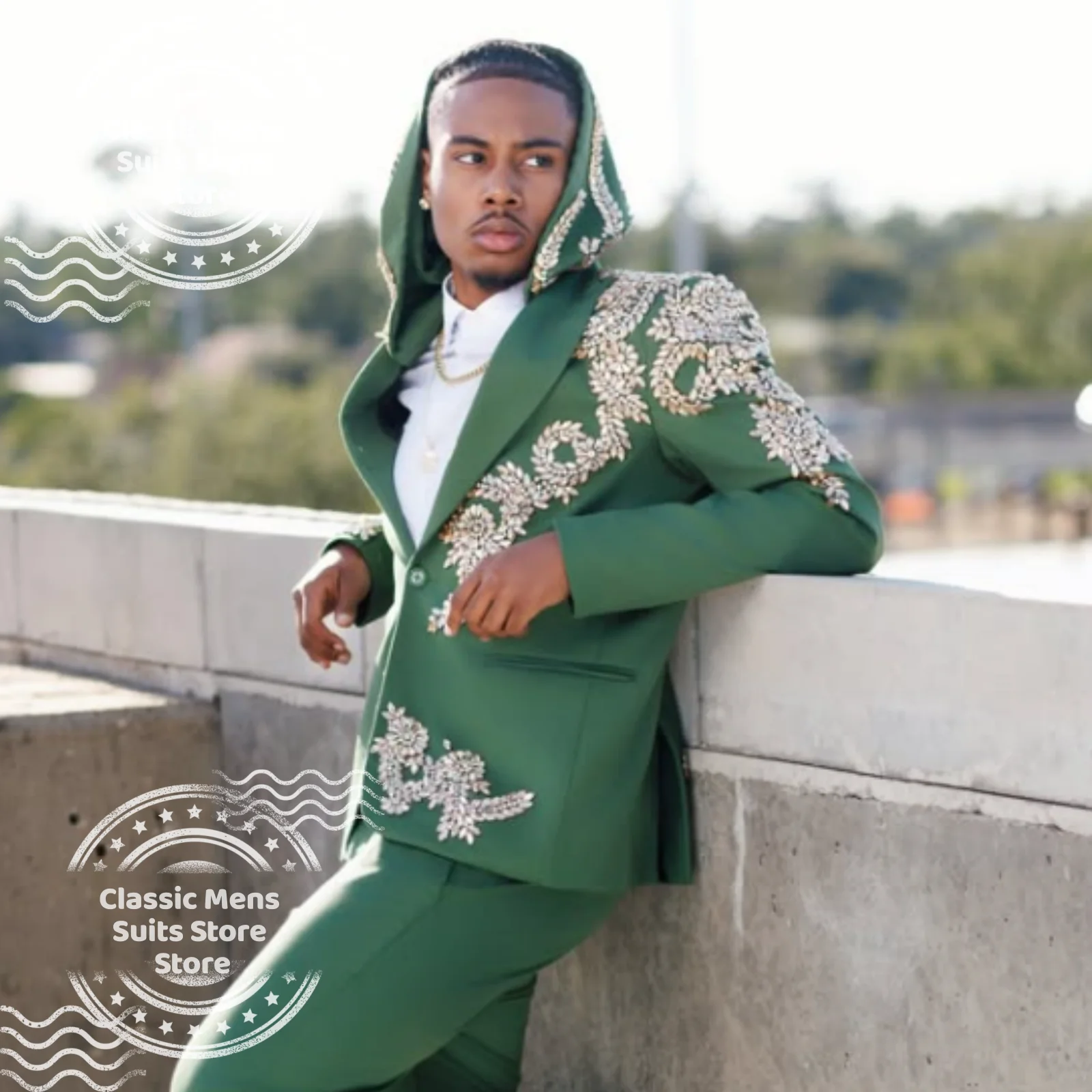 Customized Elegant Crystal Men suit Luxury Sequin Gem For Wedding Groom Male Prom Party Luxury Blazer 2 Pieces Set Tuxedos Slim
Customized Elegant Crystal Men suit Luxury Sequin Gem For Wedding Groom Male Prom Party Luxury Blazer 2 Pieces Set Tuxedos Slim