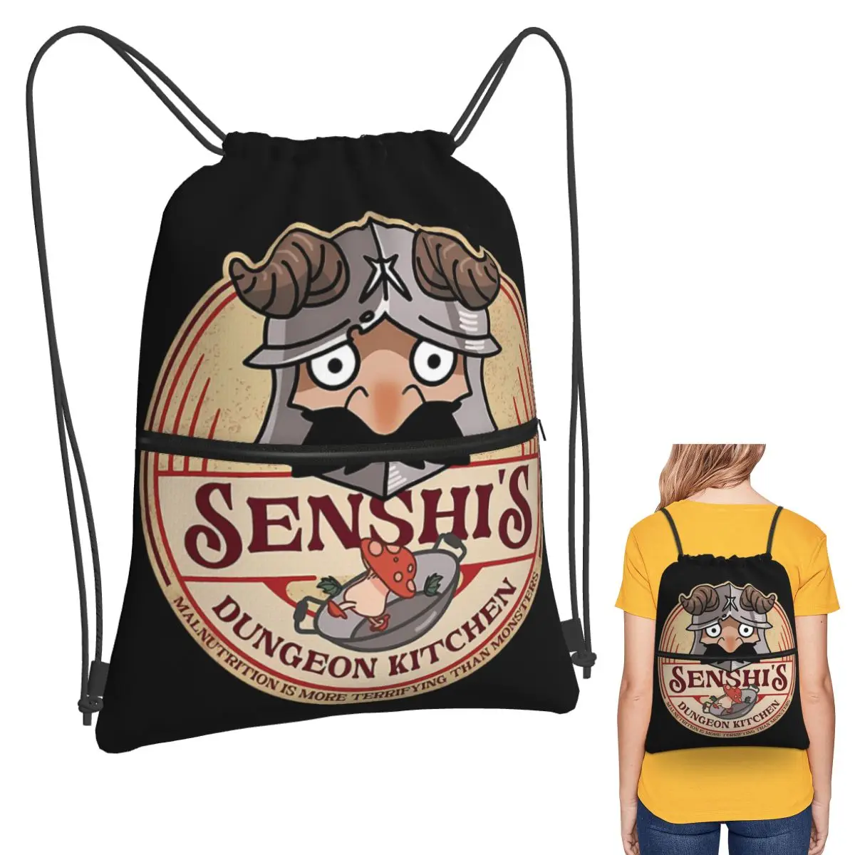 Delicious In Dungeon Senshi Cooking Anime Backpacks Multi-function Drawstring Bags Sports Bag Book Bags for Man Woman School
Delicious In Dungeon Senshi Cooking Anime Backpacks Multi-function Drawstring Bags Sports Bag Book Bags for Man Woman School