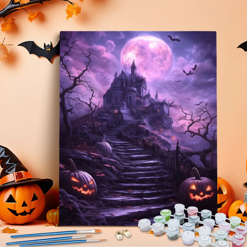 RUOPOTY Paint By Number Castle Purple Halloween scenery Paint Pictures Drawing Canvas Crafts Oil Diy Handmade Home Decor Items 
RUOPOTY Paint By Number Castle Purple Halloween scenery Paint Pictures Drawing Canvas Crafts Oil Diy Handmade Home Decor Items