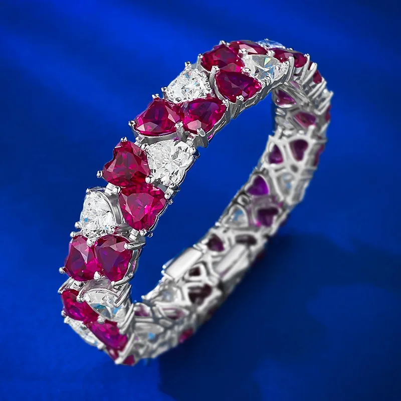 Valuable Ruby Diamond Bangle Bracelet 100% Real 925 Sterling silver Wedding Bracelets For Women Bridal Engagement Jewelry Gift
Valuable Ruby Diamond Bangle Bracelet 100% Real 925 Sterling silver Wedding Bracelets For Women Bridal Engagement Jewelry Gift