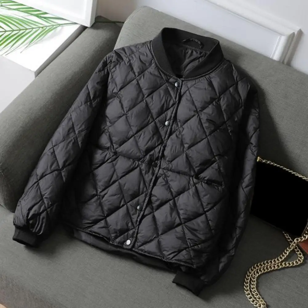 Women Jacket Stylish Women's Winter Baseball Coat with Stand Collar Windproof Thin Padded Design Long Sleeves for Wear Outdoor
Women Jacket Stylish Women's Winter Baseball Coat with Stand Collar Windproof Thin Padded Design Long Sleeves for Wear Outdoor