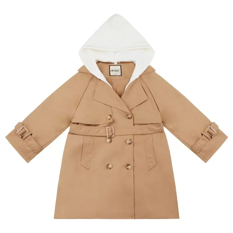 3-12 Years Girls Trench Coat Autumn Outfit 2025 New Children's Hoodie Simple Fashion Jacket Long Top 100-160cm 
3-12 Years Girls Trench Coat Autumn Outfit 2025 New Children's Hoodie Simple Fashion Jacket Long Top 100-160cm