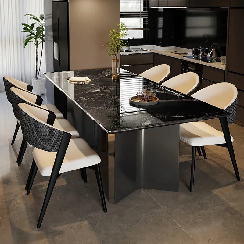 Light luxury rock slab supercrystalline stone dining table Modern simple rectangular household small apartment dining table
Light luxury rock slab supercrystalline stone dining table Modern simple rectangular household small apartment dining table