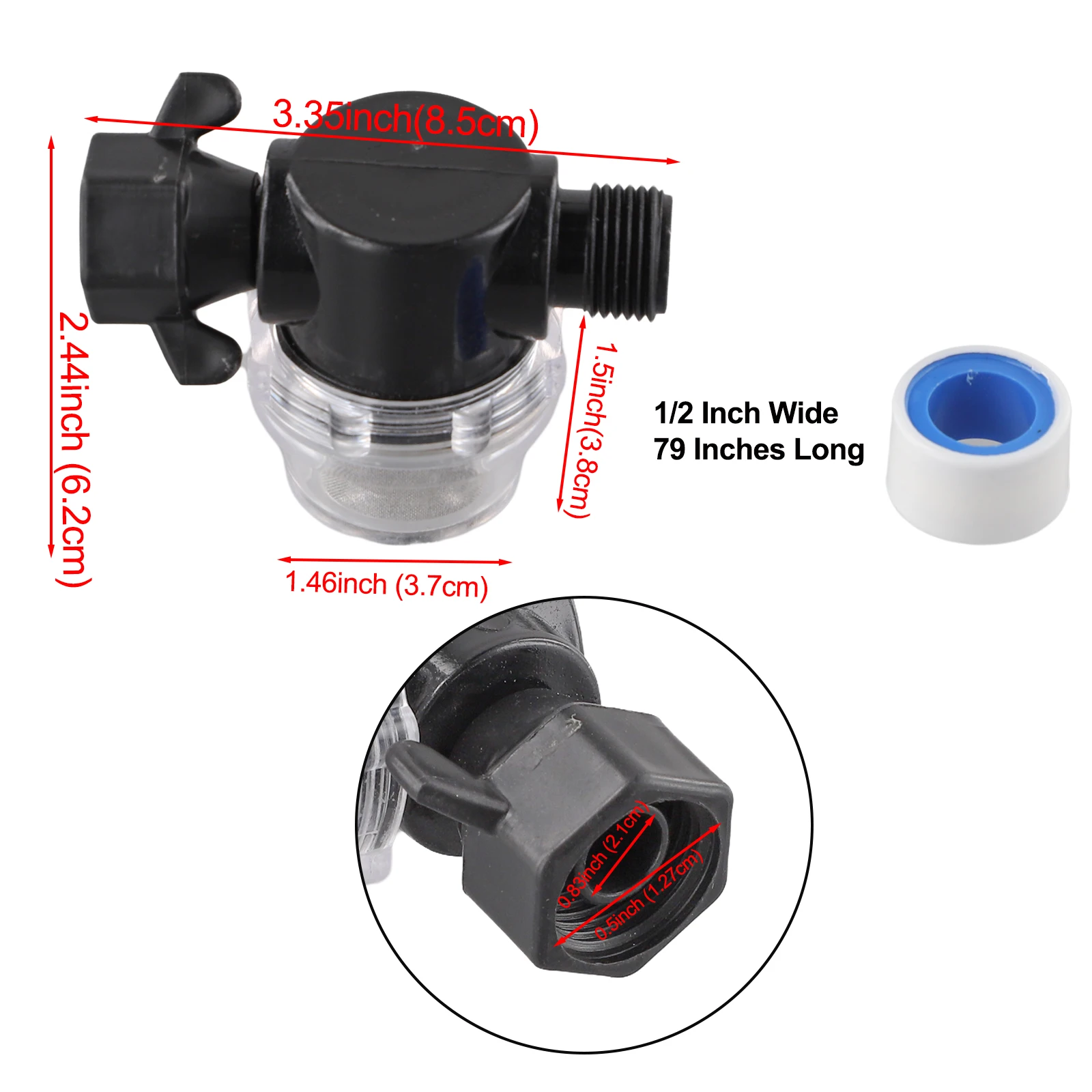 Inline Water Filter 12 Inch for BSP 50 Mesh SS Screen for Dirt and Debris Removal in RV and Caravan Water Systems
Inline Water Filter 12 Inch for BSP 50 Mesh SS Screen for Dirt and Debris Removal in RV and Caravan Water Systems