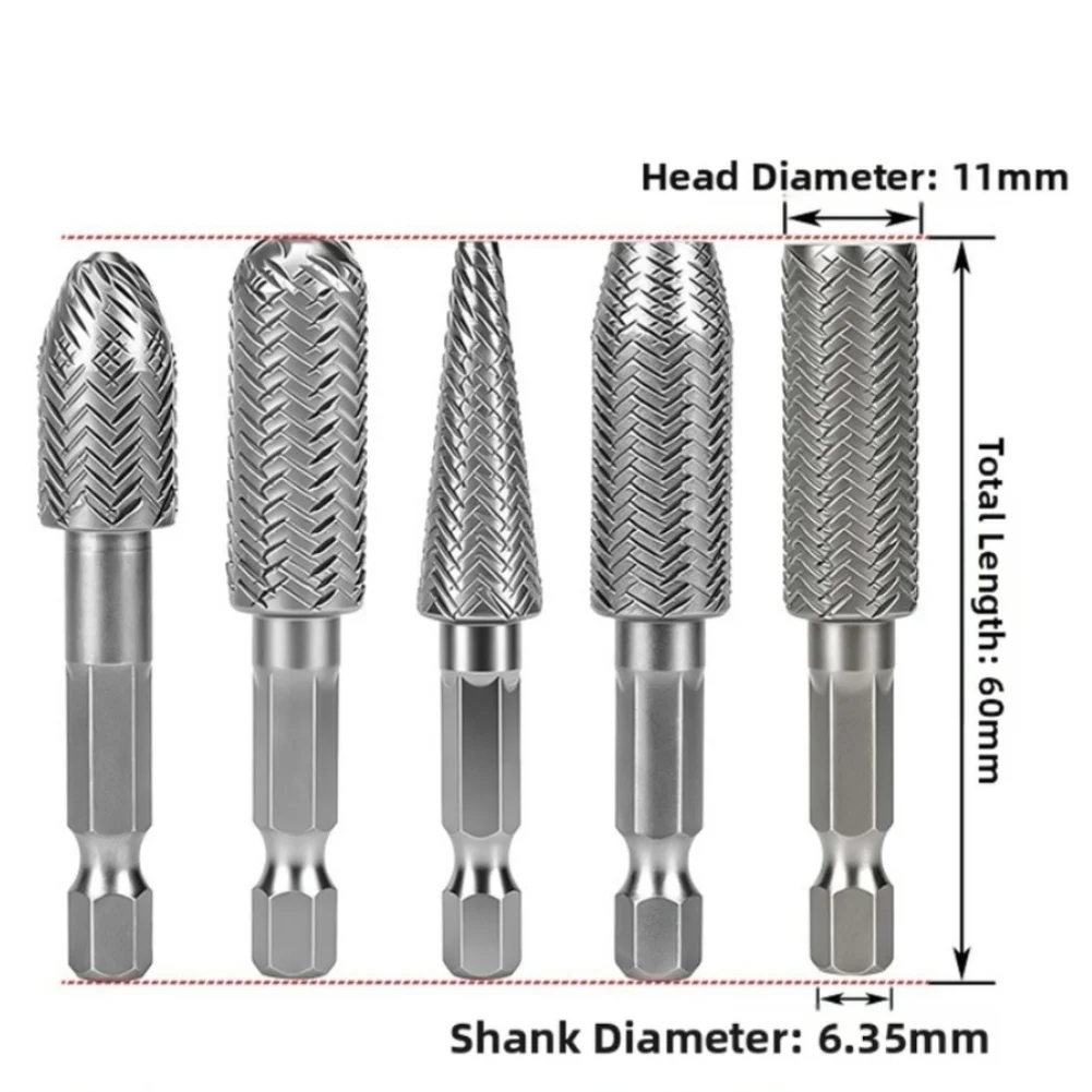 1/5pcs Rotary File 6.35mm Hex Shank Rotary Steel File For Drilling Grinding Sanding Engraving Tools Replacement File Parts Kit
1/5pcs Rotary File 6.35mm Hex Shank Rotary Steel File For Drilling Grinding Sanding Engraving Tools Replacement File Parts Kit