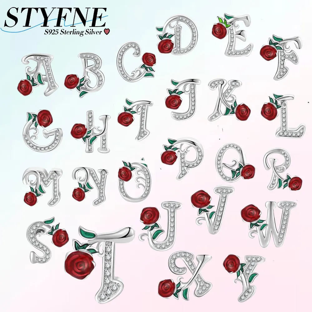 Original Delicacy English Letters Red Rose Flower Charms 925 Sterling Silver Beads Fit Bracelet Women Jewelry Accessory Diy Gift
Original Delicacy English Letters Red Rose Flower Charms 925 Sterling Silver Beads Fit Bracelet Women Jewelry Accessory Diy Gift