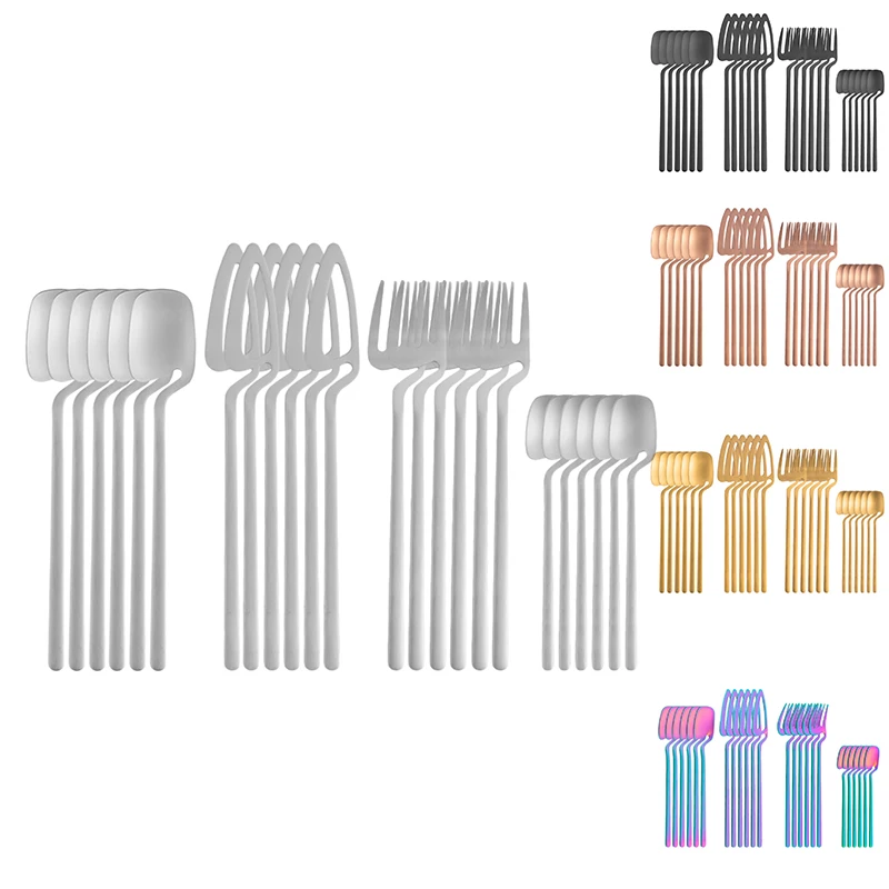 24 Pcs Stainless Steel Spoon Knife Fork Spoon Set Coffee Creative Hanging Cup Spoon Dessert Knife And Fork
24 Pcs Stainless Steel Spoon Knife Fork Spoon Set Coffee Creative Hanging Cup Spoon Dessert Knife And Fork