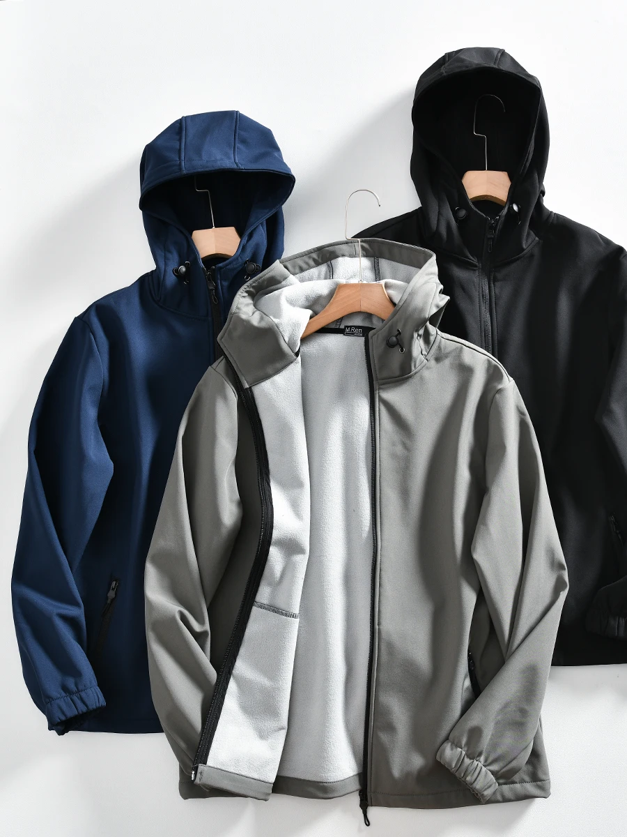 Thickened Composite Fleece Outdoor Soft Jacket Men's Autumn Winter Warm Coat Windproof Polyester Fiber Zipper Closure
Thickened Composite Fleece Outdoor Soft Jacket Men's Autumn Winter Warm Coat Windproof Polyester Fiber Zipper Closure