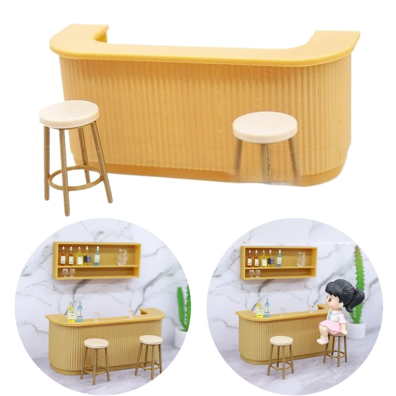 3Pcs/Set Dollhouse Bar Counter Furniture Miniature Dining Table And Chair Scene Model Doll House Accessories Playing House Toy
3Pcs/Set Dollhouse Bar Counter Furniture Miniature Dining Table And Chair Scene Model Doll House Accessories Playing House Toy