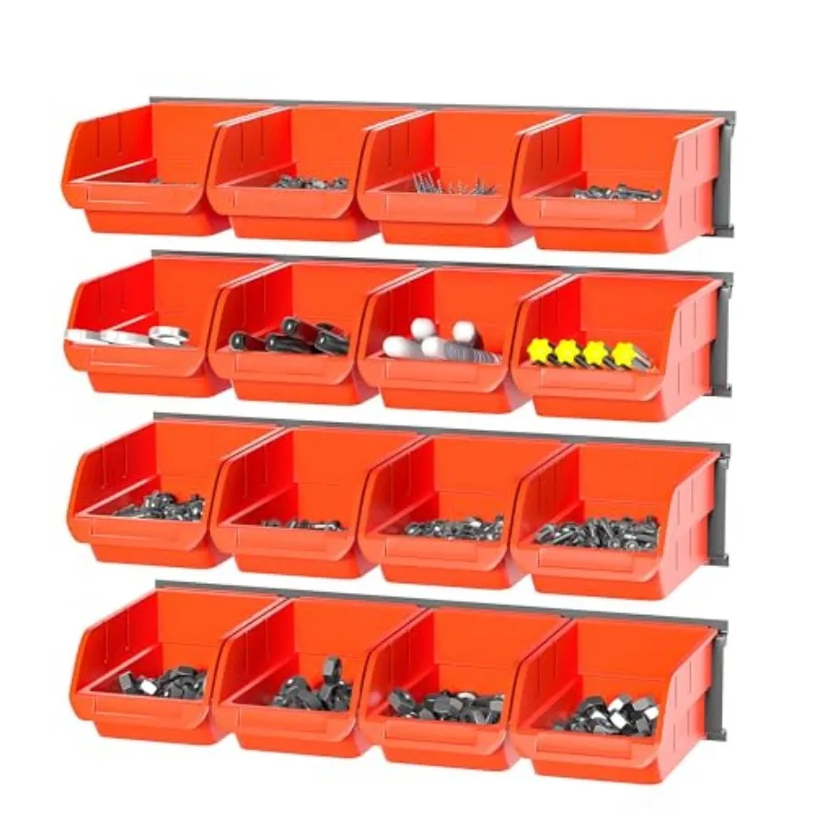 Wall Mounted Storage Bins Plastic Hanging Storage Organizer Bins Garage Tool Storage System for Screws Nuts Bolts Nails and Sma
Wall Mounted Storage Bins Plastic Hanging Storage Organizer Bins Garage Tool Storage System for Screws Nuts Bolts Nails and Sma