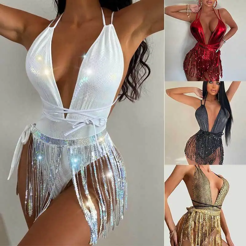 BKLD New Summer Clothes Sexy Deep V Swimwear Bandage Lace-Up Fashion Tassel Patchwork One Pieces Bodysuits Swimsuit Woman 2023
BKLD New Summer Clothes Sexy Deep V Swimwear Bandage Lace-Up Fashion Tassel Patchwork One Pieces Bodysuits Swimsuit Woman 2023