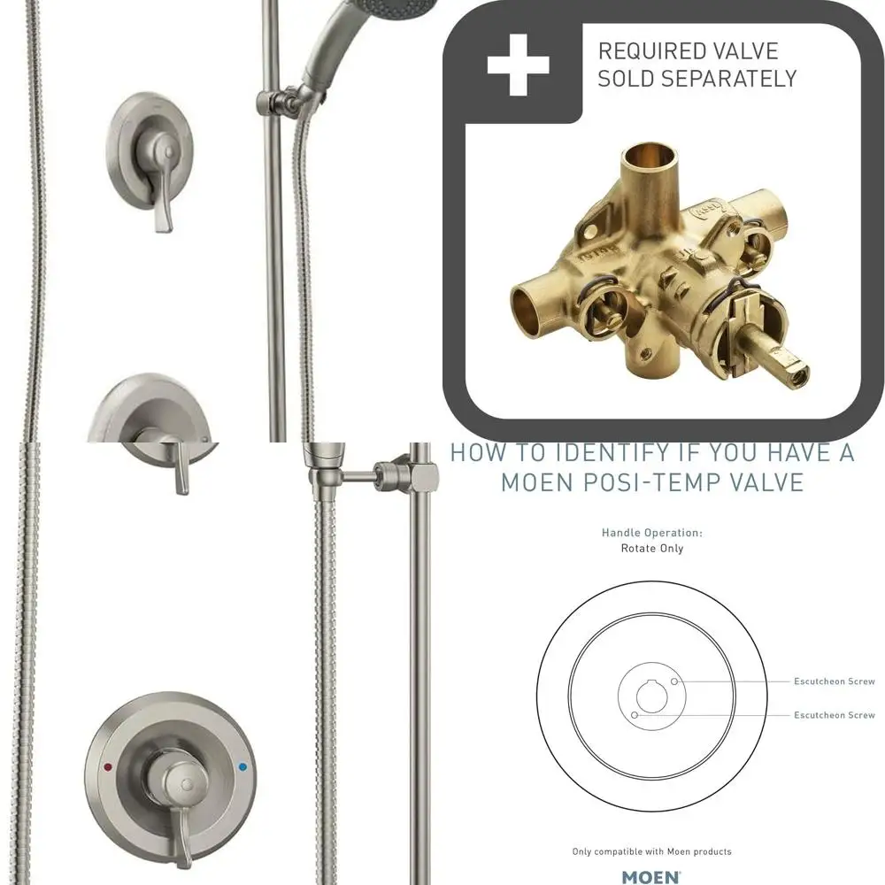 Brushed Nickel Handheld Shower System with Classic Posi-Temp Valve for Bathroom, T8342EP15CBN
Brushed Nickel Handheld Shower System with Classic Posi-Temp Valve for Bathroom, T8342EP15CBN
