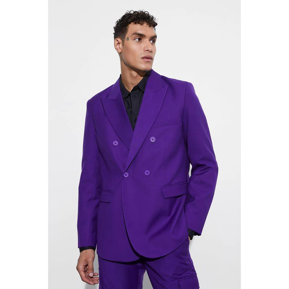 Bright Purple Double Breasted Men Suit Two Pieces(Jacket+Pants) Lapel Outfits Chic Casual Party Prom Wedding Set
Bright Purple Double Breasted Men Suit Two Pieces(Jacket+Pants) Lapel Outfits Chic Casual Party Prom Wedding Set