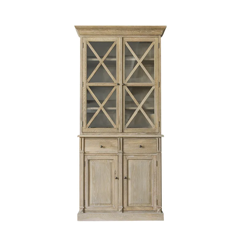 French American solid wood removable large bookcase oak office bookcase European nostalgic furniture
French American solid wood removable large bookcase oak office bookcase European nostalgic furniture