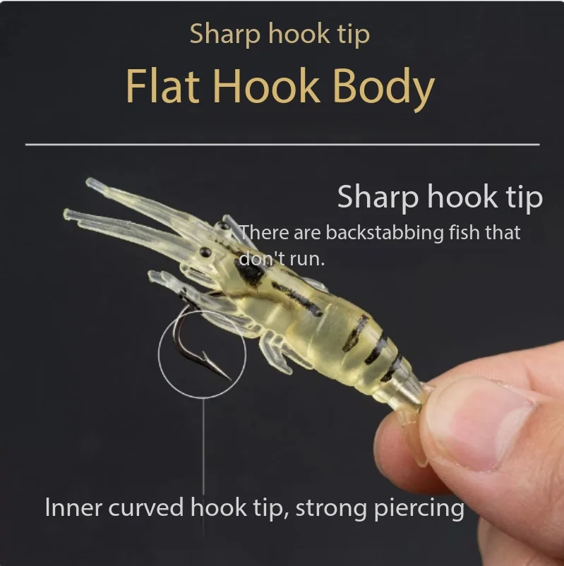 Luminous Bionic Small Shrimp Soft Lure Simulation Prawn With Hook Artificial Bait Freshwater Saltwater Fishing Tackle
Luminous Bionic Small Shrimp Soft Lure Simulation Prawn With Hook Artificial Bait Freshwater Saltwater Fishing Tackle