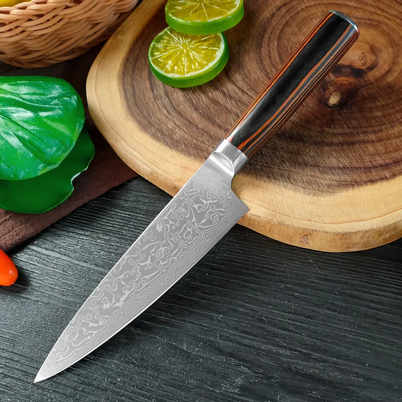 5,7-дюймовый универсальный нож, 67-слойное лезвие из дамасской стали, деревянная ручка, нож шеф-повара для нарезки овощей, кухонный нож для барбекю Messer
5,7-дюймовый универсальный нож, 67-слойное лезвие из дамасской стали, деревянная ручка, нож шеф-повара для нарезки овощей, кухонный нож для барбекю Messer