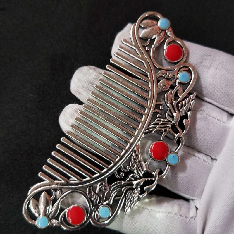 Factory Wholesale Tibetan Silver Comb White Copper Silver Plated Comb One Piece Dropshipping
Factory Wholesale Tibetan Silver Comb White Copper Silver Plated Comb One Piece Dropshipping